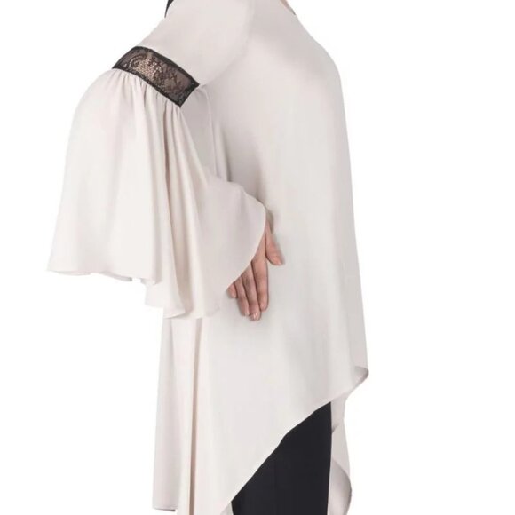 Joseph Ribkoff Backless Net Top in Beige and Black - Picture 3 of 8